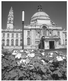 City Hall in Cardiff, Wales.